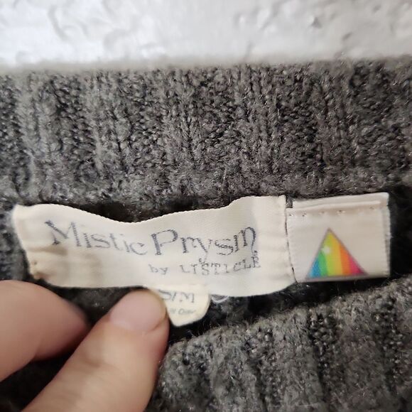 Mistic prysm by listicle Gray knit crewneck Pullover Sweater S/m - Picture 8 of 9